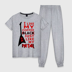 Пижама хлопковая женская Mindless Self Indulgence - Coffee black, цвет: меланж