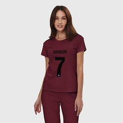 Пижама хлопковая женская RONALDO 7, цвет: меланж-бордовый — фото 2