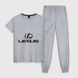 Пижама хлопковая женская Lexus logo, цвет: меланж