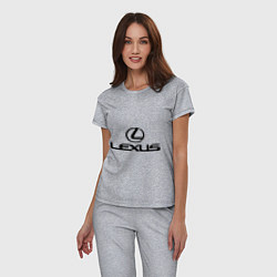 Пижама хлопковая женская Lexus logo, цвет: меланж — фото 2