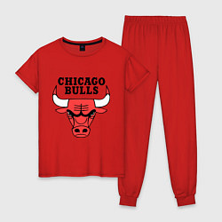 Пижама хлопковая женская Chicago Bulls, цвет: красный