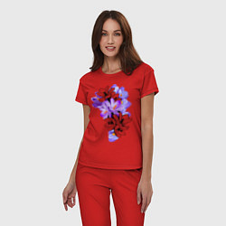 Пижама хлопковая женская Krokus Flower, цвет: красный — фото 2