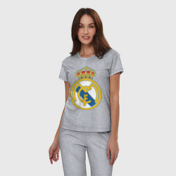 Пижама хлопковая женская Real Madrid FC, цвет: меланж — фото 2