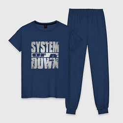 Пижама хлопковая женская System of a Down, цвет: тёмно-синий