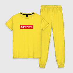 Пижама хлопковая женская Suprememe, цвет: желтый