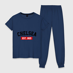 Пижама хлопковая женская FC Chelsea Est. 1905, цвет: тёмно-синий