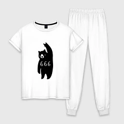 Пижама хлопковая женская Bad Bear: 666 Rock, цвет: белый