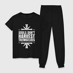 Пижама хлопковая женская Harvest Themselves, цвет: черный
