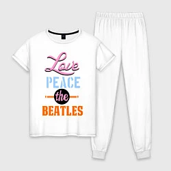 Женская пижама Love peace the Beatles