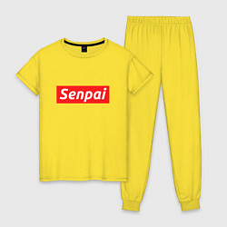 Пижама хлопковая женская Senpai Supreme, цвет: желтый