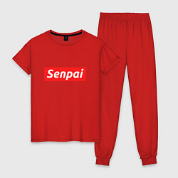 Пижама хлопковая женская Senpai Supreme, цвет: красный