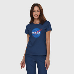 Пижама хлопковая женская NASA: Masa, цвет: тёмно-синий — фото 2
