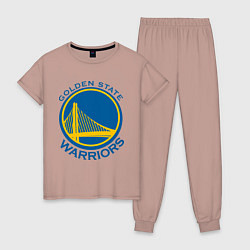 Пижама хлопковая женская Golden state Warriors, цвет: пыльно-розовый