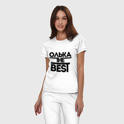 Пижама хлопковая женская Олька the best, цвет: белый — фото 2