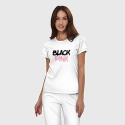 Пижама хлопковая женская Black Pink Graffiti, цвет: белый — фото 2
