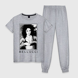 Пижама хлопковая женская Monica Bellucci: Black, цвет: меланж