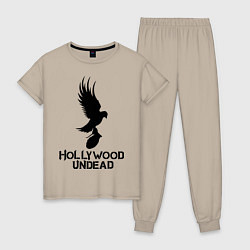 Пижама хлопковая женская Hollywood Undead, цвет: миндальный