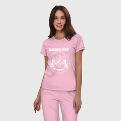 Пижама хлопковая женская Machine Head MCMXCII цвета светло-розовый — фото 2
