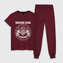 Пижама хлопковая женская Machine Head MCMXCII, цвет: меланж-бордовый