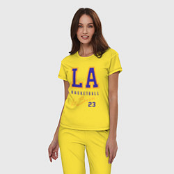 Пижама хлопковая женская Lebron 23: Los Angeles, цвет: желтый — фото 2