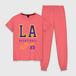 Пижама хлопковая женская Lebron 23: Los Angeles, цвет: коралловый