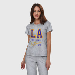 Пижама хлопковая женская Lebron 23: Los Angeles, цвет: меланж — фото 2