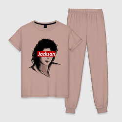 Пижама хлопковая женская Michael Jackson Supreme, цвет: пыльно-розовый