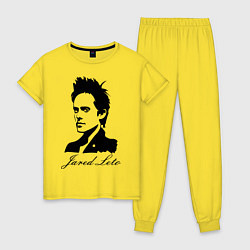 Пижама хлопковая женская Jared Leto, цвет: желтый