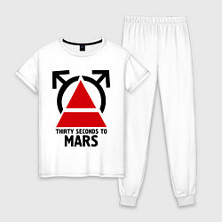 Пижама хлопковая женская Thirty Seconds To Mars, цвет: белый