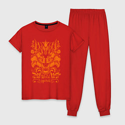 Пижама хлопковая женская Wild Fox, цвет: красный