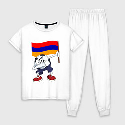 Пижама хлопковая женская Армения, цвет: белый