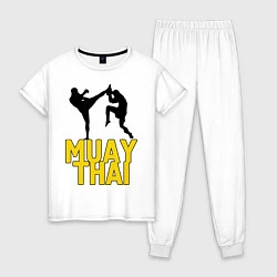 Пижама хлопковая женская Muay Thai, цвет: белый