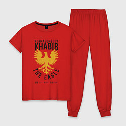 Пижама хлопковая женская Khabib: The Eagle, цвет: красный