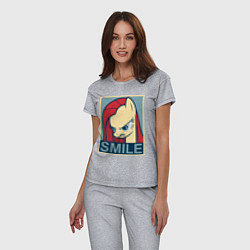 Пижама хлопковая женская MLP: Smile, цвет: меланж — фото 2
