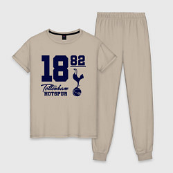 Пижама хлопковая женская FC Tottenham 1882, цвет: миндальный