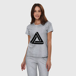 Пижама хлопковая женская Triangle Visual Illusion, цвет: меланж — фото 2