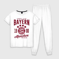 Пижама хлопковая женская Bayern Munchen 1900, цвет: белый