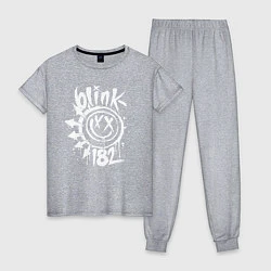 Пижама хлопковая женская Blink-182: Smile, цвет: меланж