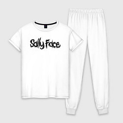 Пижама хлопковая женская SALLY FACE, цвет: белый