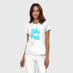 Пижама хлопковая женская SALLY FACE, цвет: белый — фото 2