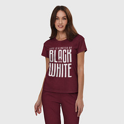 Пижама хлопковая женская Juventus: Black & White, цвет: меланж-бордовый — фото 2