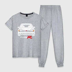 Пижама хлопковая женская Honda Civic: Type R, цвет: меланж
