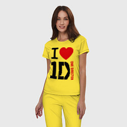 Пижама хлопковая женская I love 1D цвета желтый — фото 2