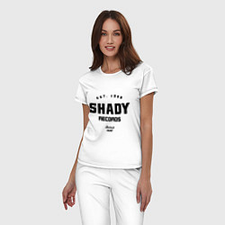 Пижама хлопковая женская Shady records, цвет: белый — фото 2