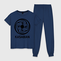 Пижама хлопковая женская Kasabian: Symbol, цвет: тёмно-синий