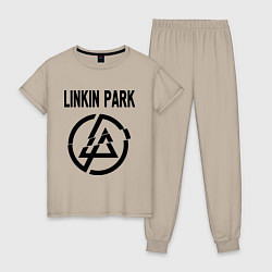 Пижама хлопковая женская Linkin Park, цвет: миндальный