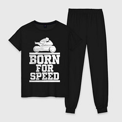 Пижама хлопковая женская Born for Speed, цвет: черный