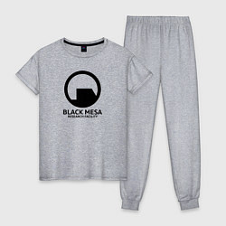 Пижама хлопковая женская Black Mesa: Research Facility, цвет: меланж