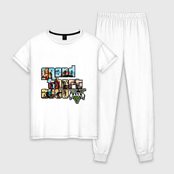 Пижама хлопковая женская GTA 5 Stories, цвет: белый