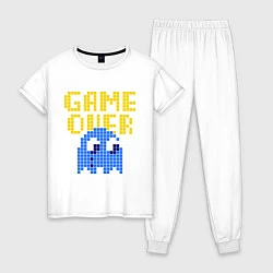 Пижама хлопковая женская Pac-Man: Game over, цвет: белый